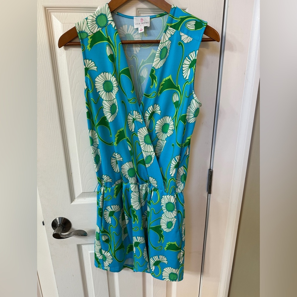 Julie Brown NYC Romper/Jumpsuit Whimsy Floral Print Fun Spring Summer Small